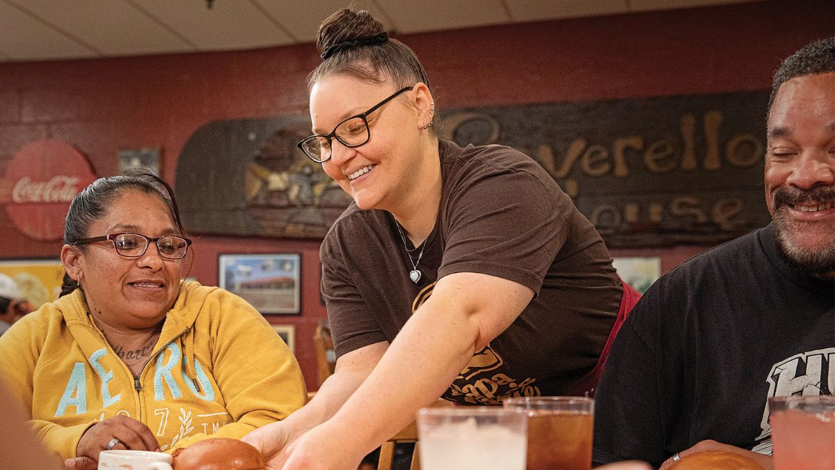 At Papa Mike’s Café, patrons, who are all homeless or struggling to make ends meet, get to select meals from a menu and are served with respect