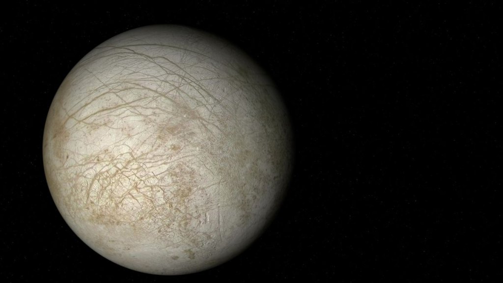 Digitally generated photograph of the Europa, the moon of Jupiter.