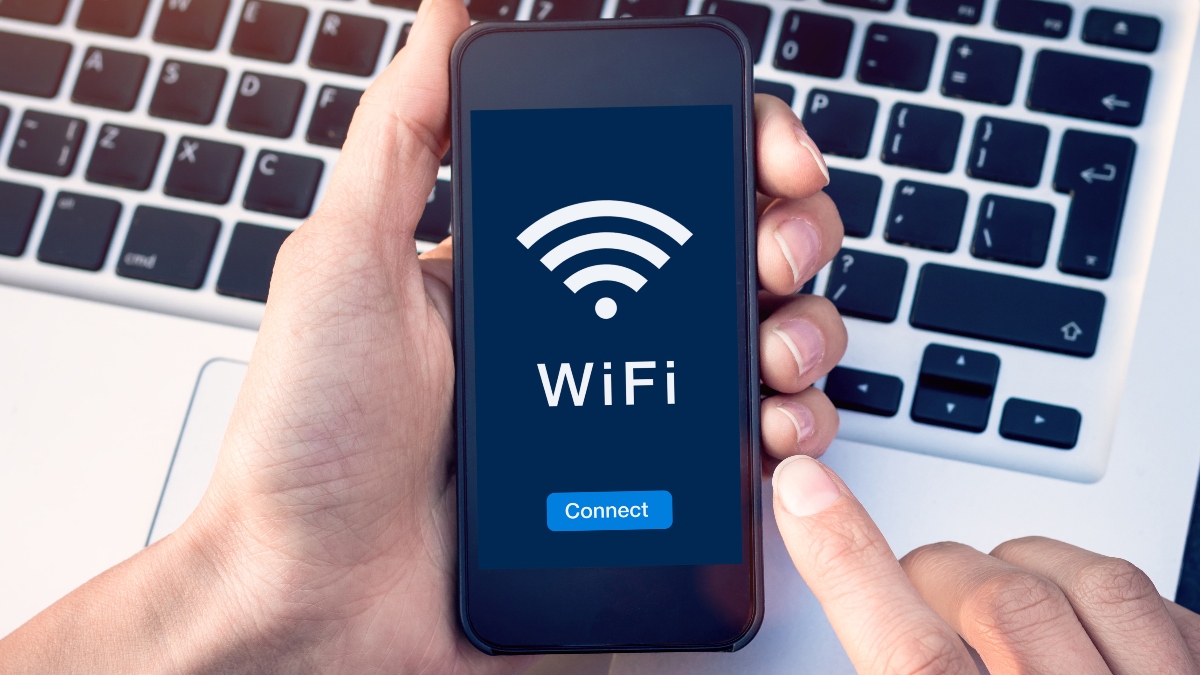 A phone connecting to WiFi