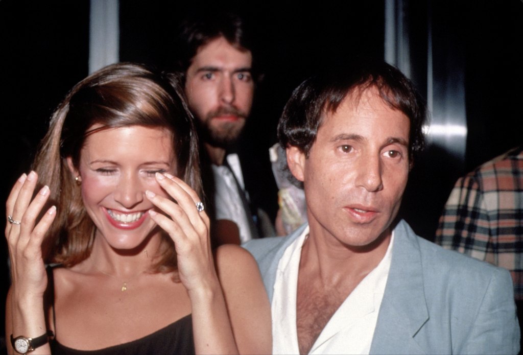 Carrie Fisher and Paul Simon circa 1983 in New York City. 