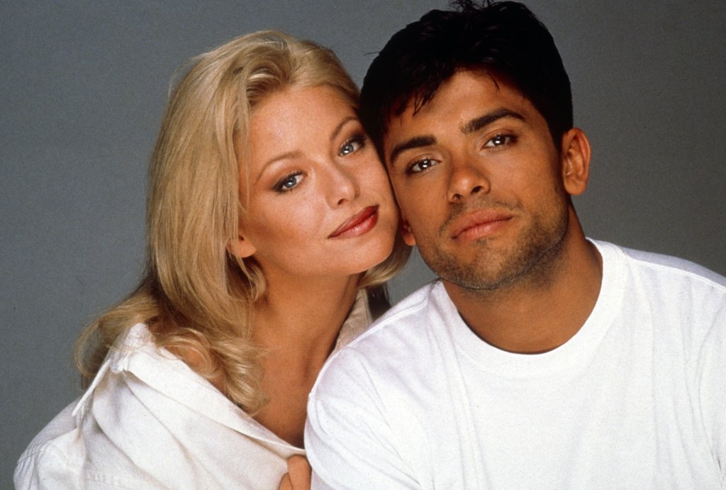 Kelly Ripa and Mark Consuelos in a 1996 promotional photo for All My Children