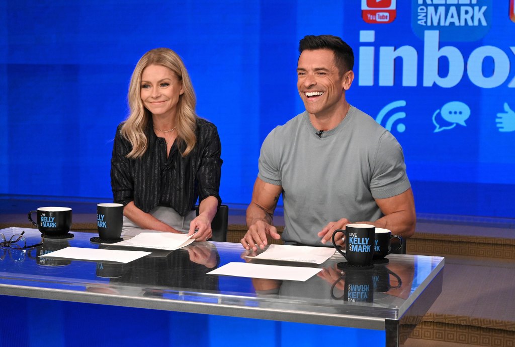 Kelly Ripa and Mark Consuelos on Live with Kelly and Mark in 2023