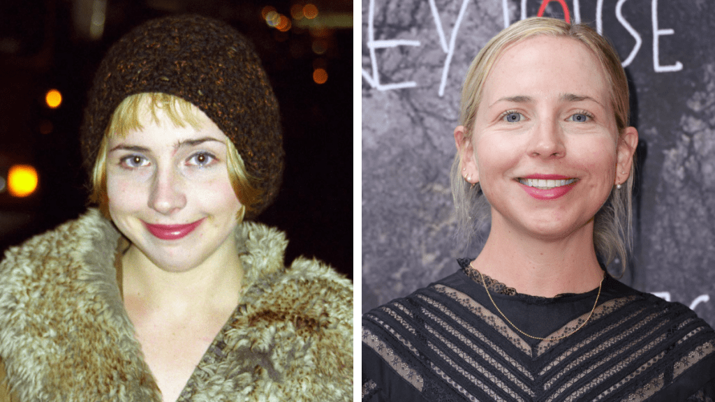 Side-by-side of Lecy Goranson then and now