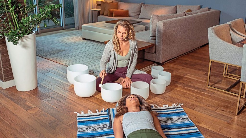 Relax and center yourself with a sound bath session