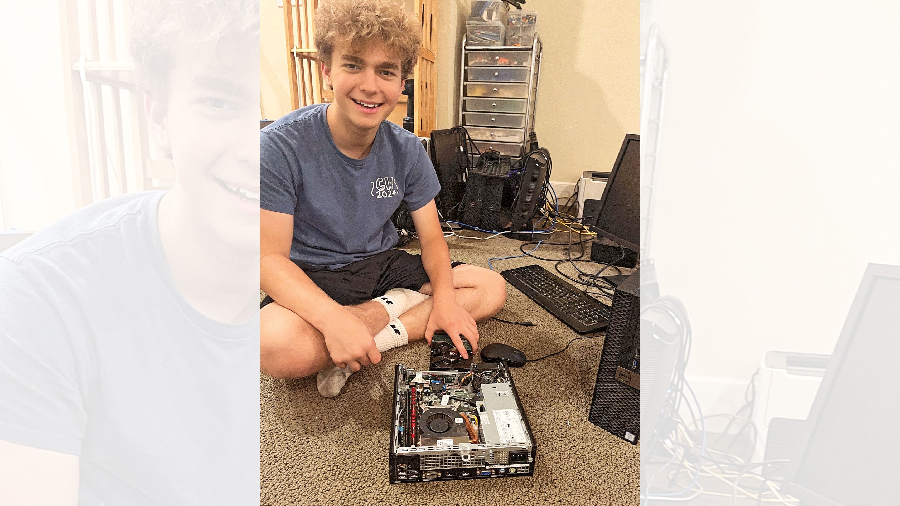 Sam Nadol fixing computers