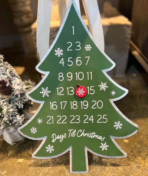 Christmas Tree Advent Calendar Days Until Christmas Wall Decor