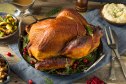 deep-fried turkey on serving platter