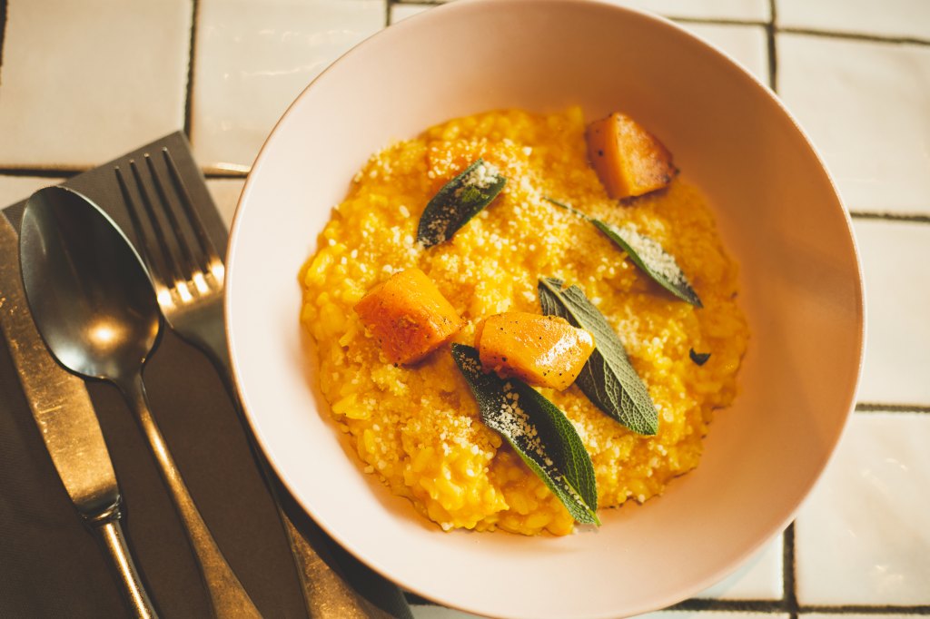 saffron risotto with butternut squash