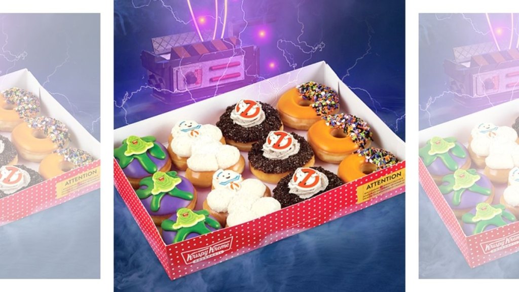 11-count box of Krispy Kreme x Ghostbusters specialty collection