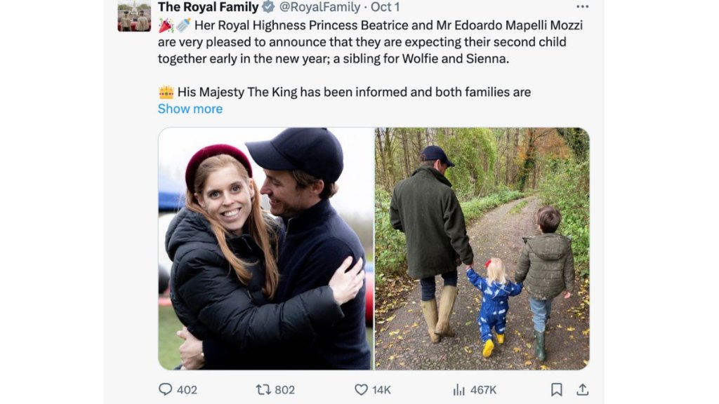 princess beatrice baby announcement