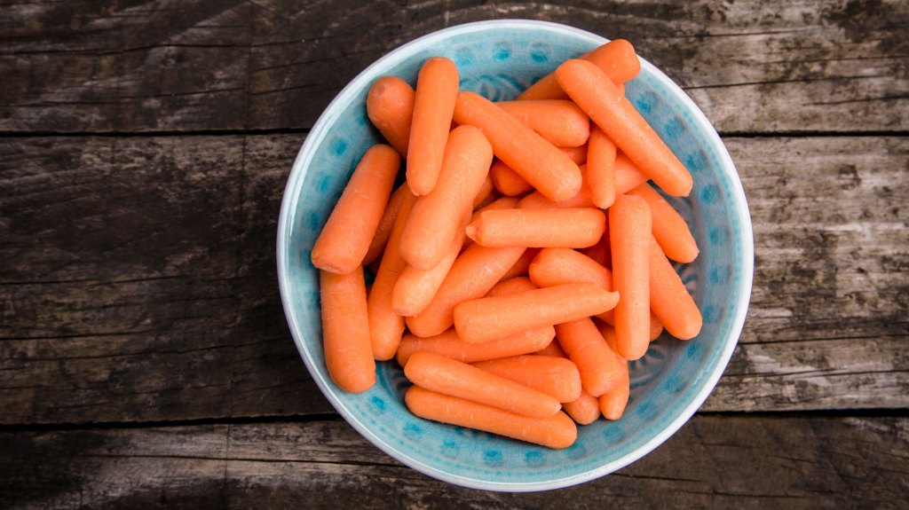 Bowl of baby carrots