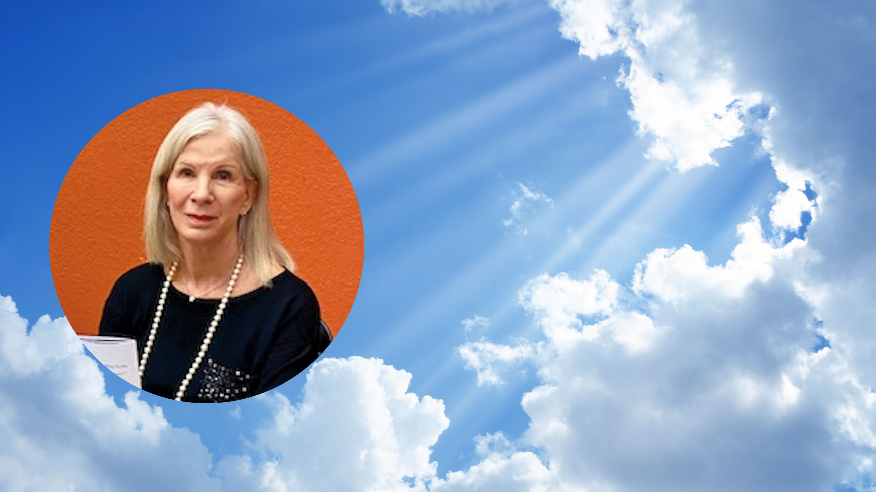 Carol White in a heavenly sky