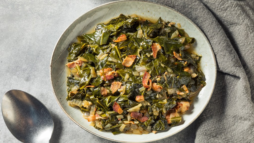 Instant pot collard greens served in a bowl