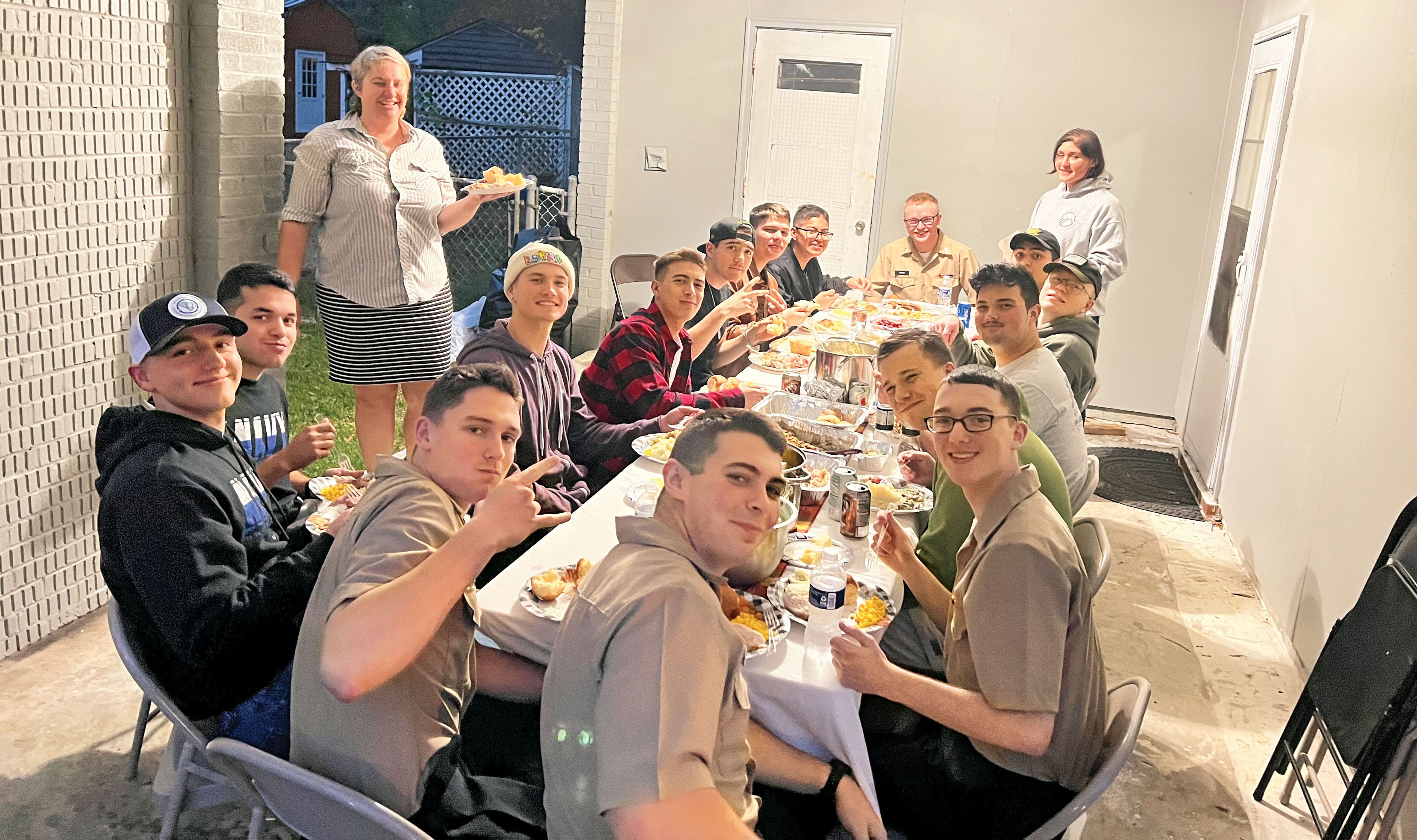 Eating a meal as a group