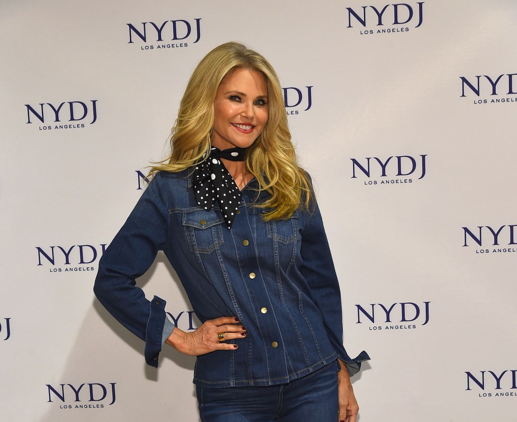 Christie Brinkley in a denim-on-denim look that is one of our jean jacket outfits