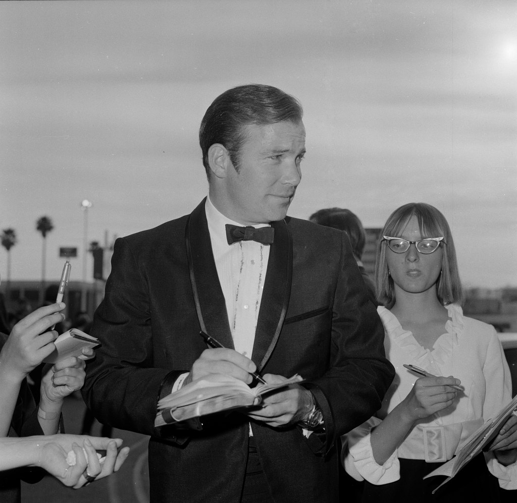 William Shatner signs his autographs to fans before an event in Los Angeles,CA, 1966. 