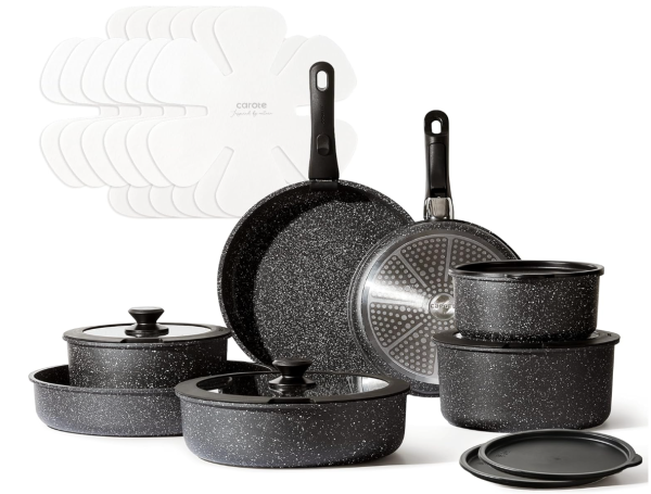 CAROTE 21pcs Pots and Pan Set Non Stick, Nonstick Induction Cookware