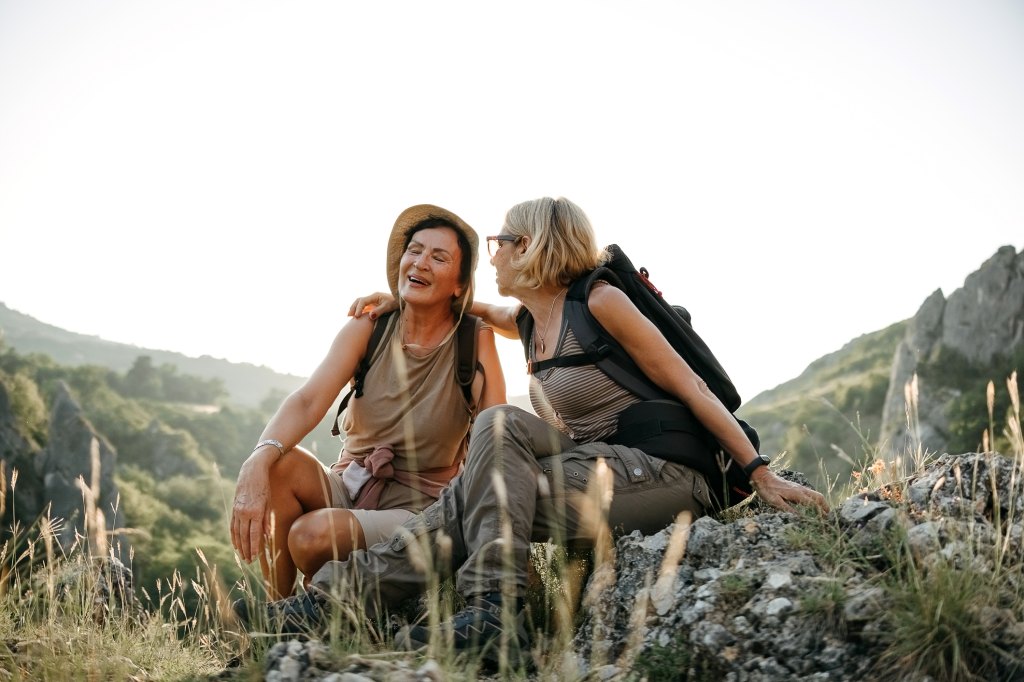 women hiking