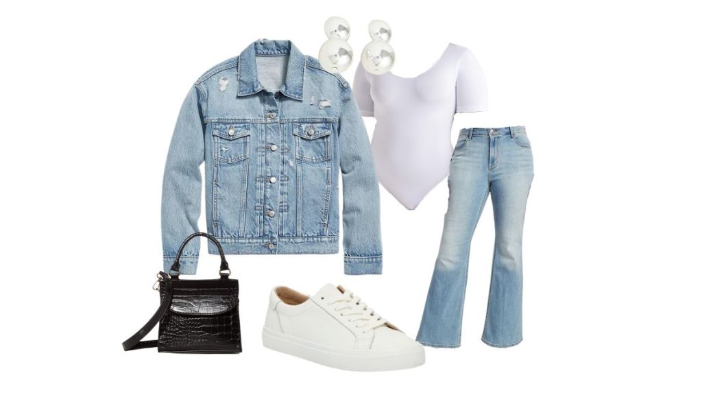 Casual lunch jean jacket outfit