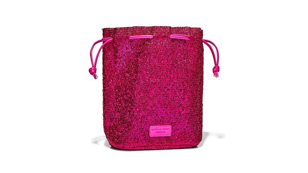 Bath & Body Works Pink Tinsel Cinch Gift Bag