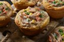 mini chicken pot pie potatoes on cutting board