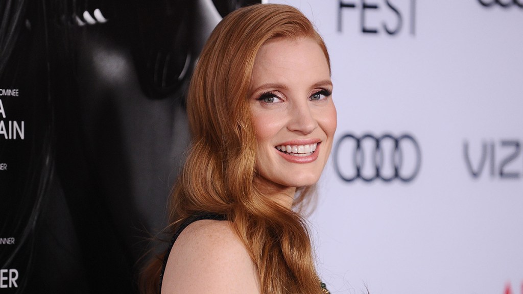 Jessica Chastain with winged eyeliner