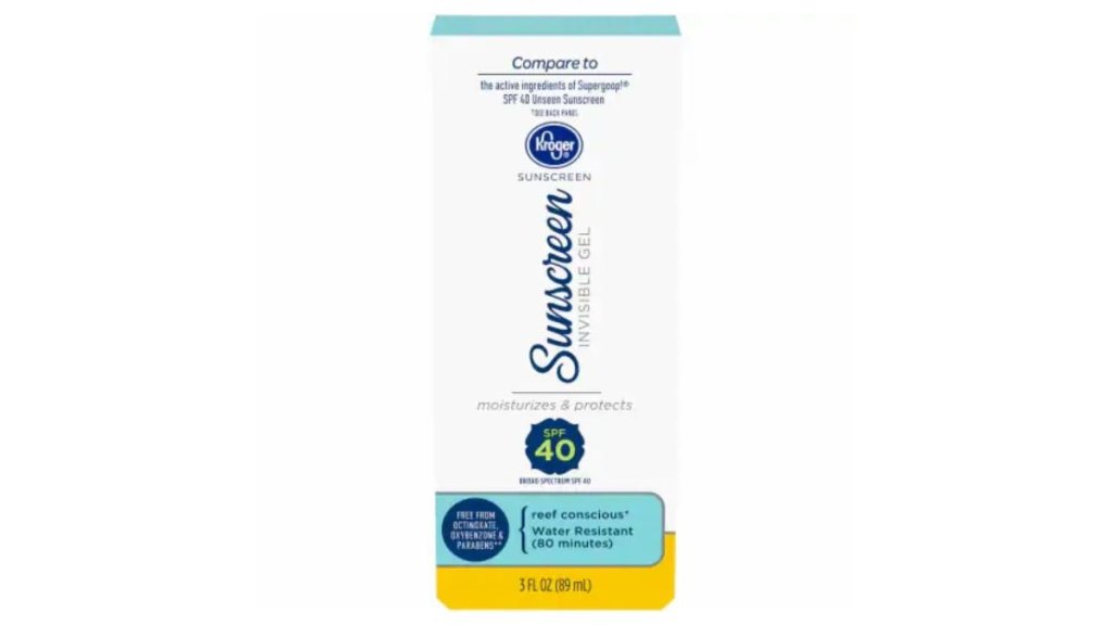 Kroger Sunscreen Invisible Gel SPF 40