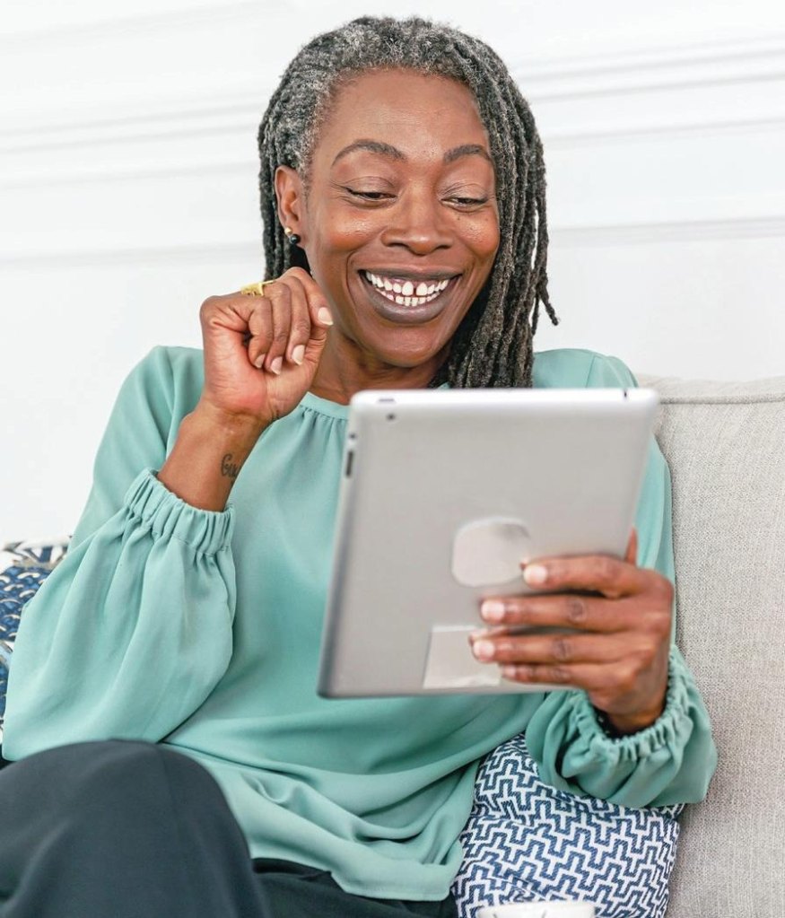 Woman with iPad