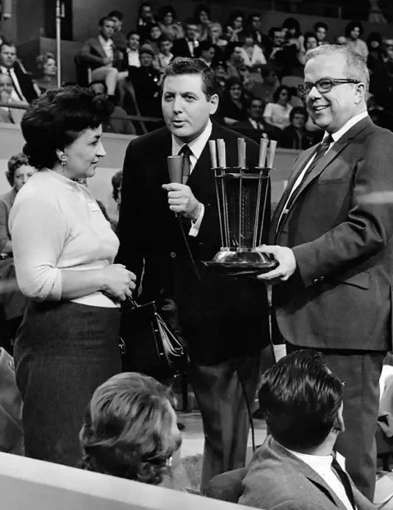 A moment from Let's Make a Deal with Monty Hall