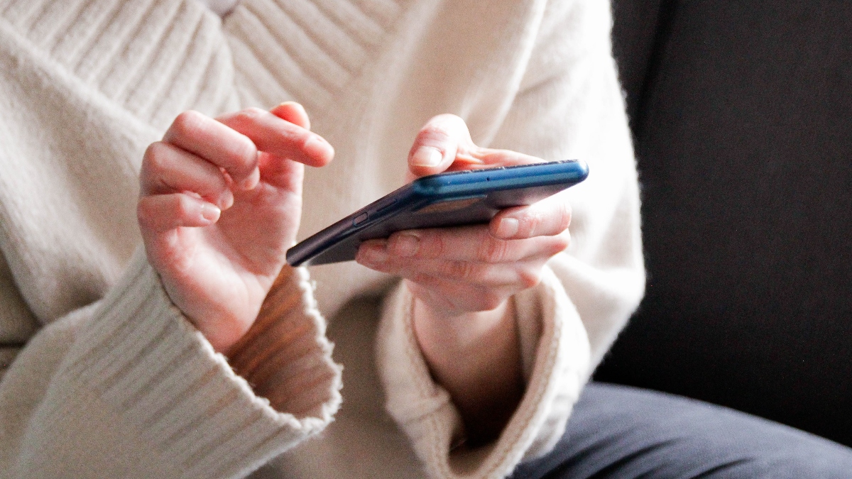 person using their phone