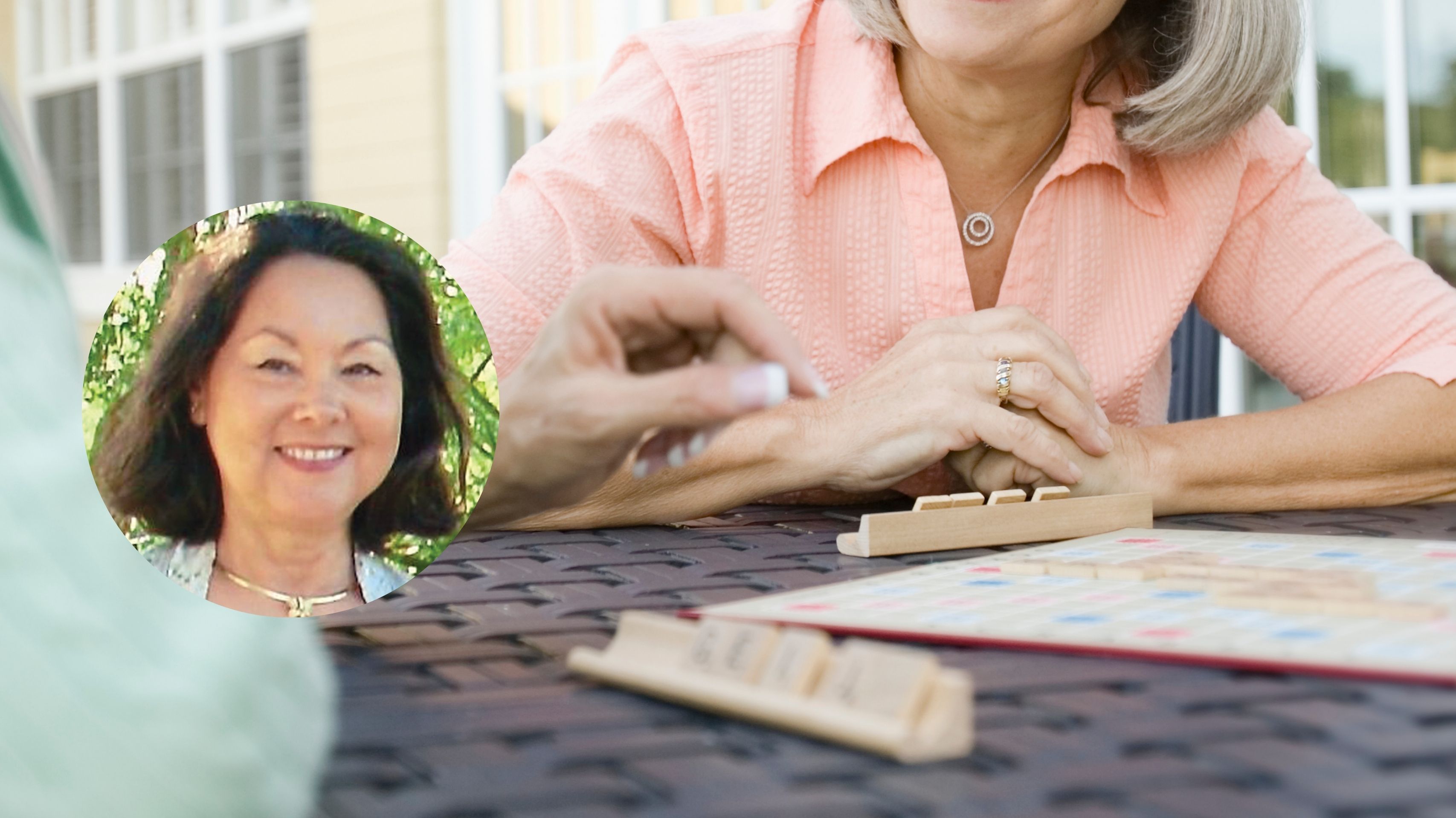 Nancy Talamantez and women playing word game.