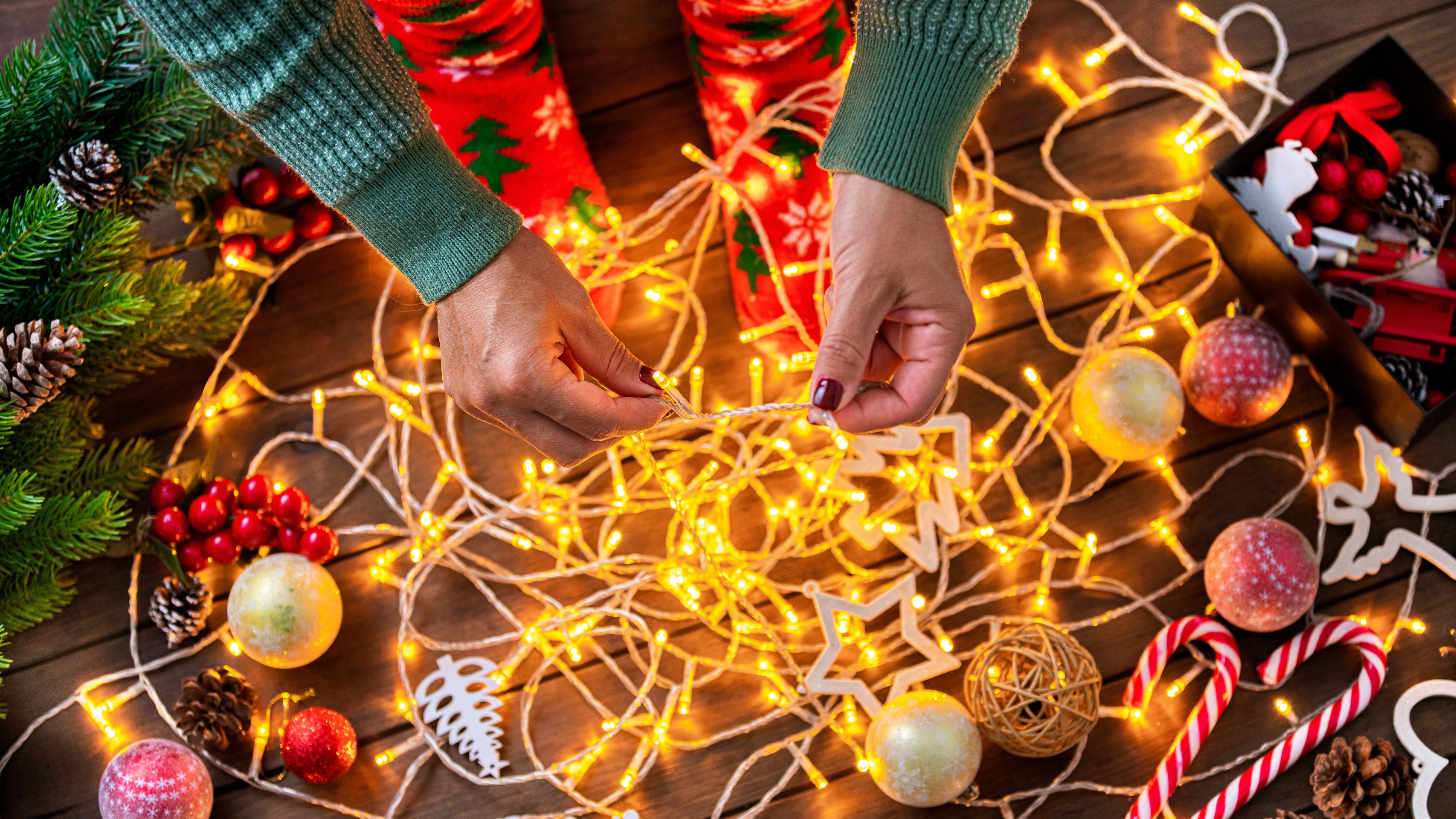 Bundle of Christmas lights
