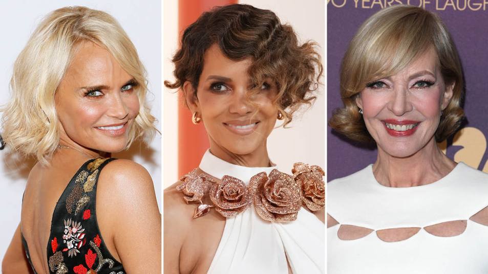 Kristin Chenoweth, Halle Berry and Allison Janney all with short, curled hair; which you can do too after learning how to curl short hair