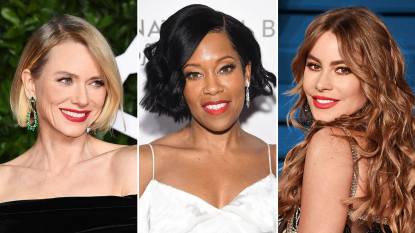 Naomi Watts, Regina King and Sofia Vergara all wearing red lipstick makeup looks