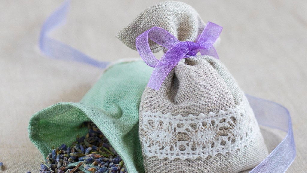 A lavender sachet keeps blankets fresh in storage