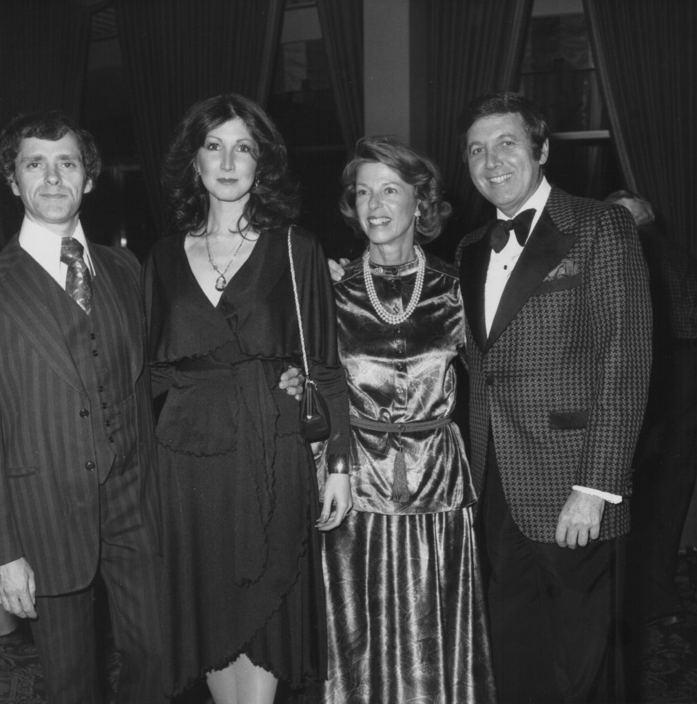L-R: Son-in-law Paul Gleason, daughter Joanna Gleason, wife Marilyn and Hall himself attend a Harvest Moon dinner in 1976.