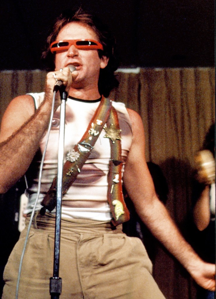 Robin Williams performing stand-up comedy in 1979