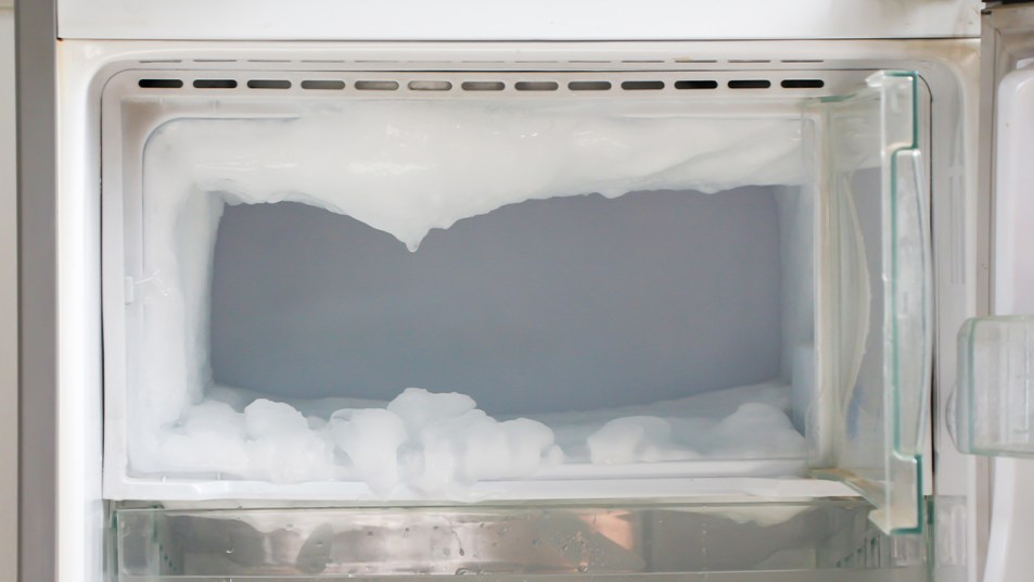 freezer with ice buildup