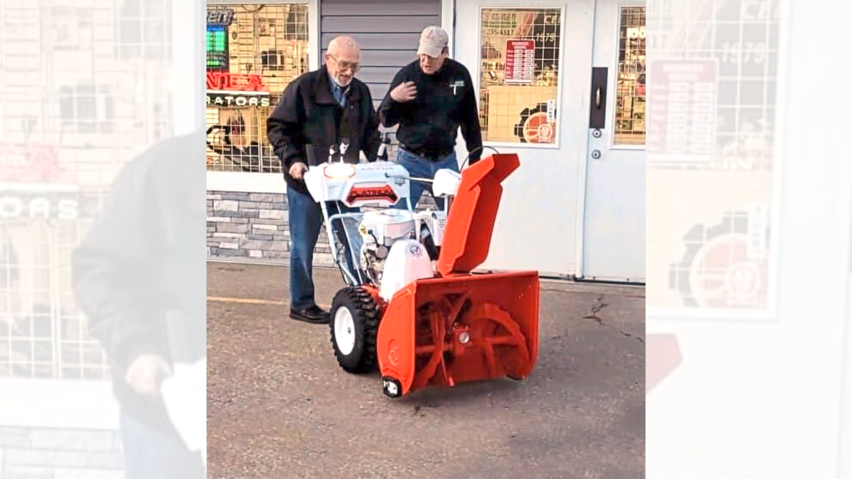 Jimmie was shocked to be gifted a new snowblower