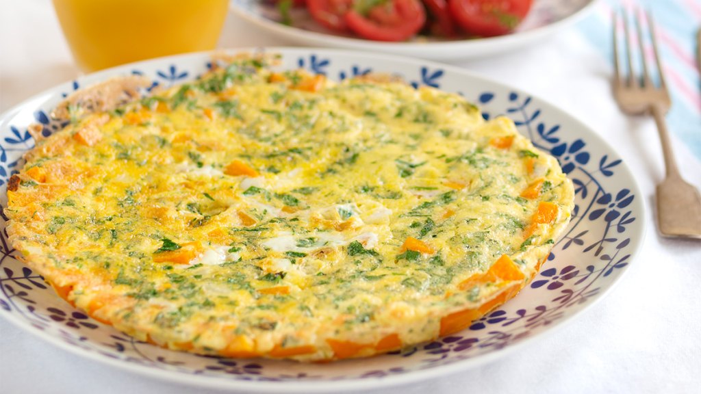 Kale and butternut squash egg white frittata