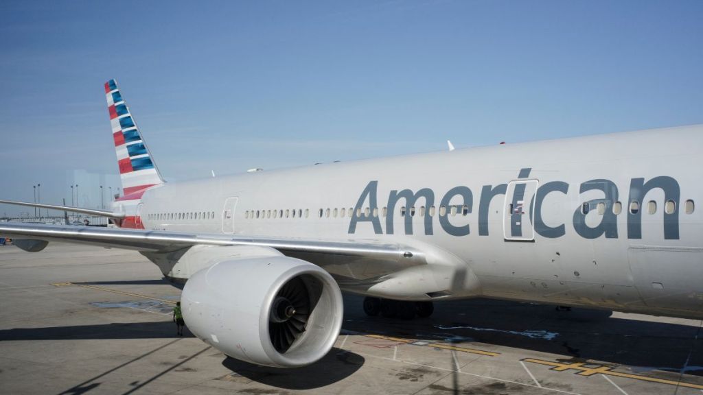 An American Airlines jet on the tarmac at Chicago's O'Hare International Airport