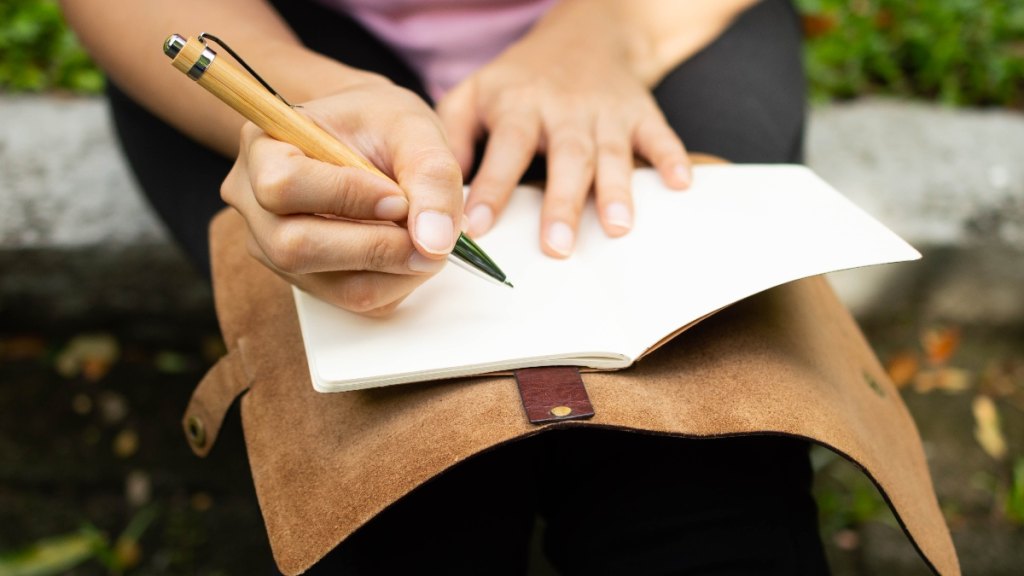 A woman writing a letter