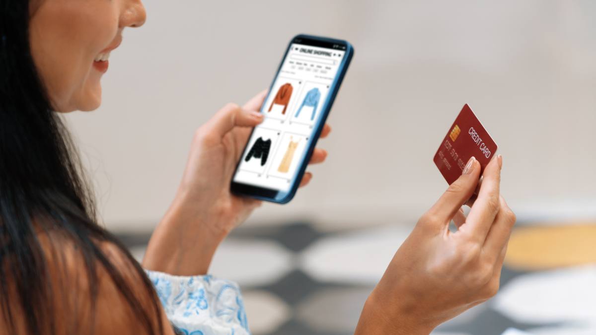 Woman shopping online