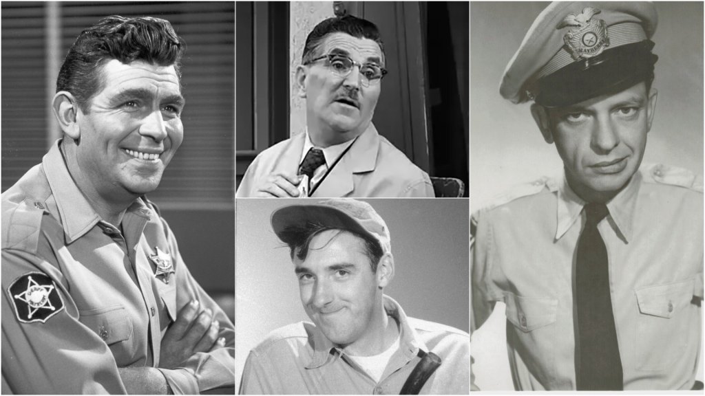 Clockwise from left: Andy Griffith, Howard McNear, Don Knotts and Jim Nabors