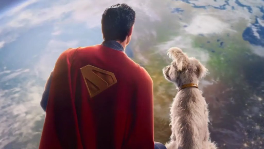 Superman (David Corenswet) and Krypto in the July 11, 2025 version of Superman.