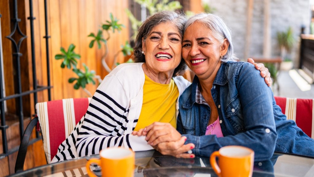 Two happy women together