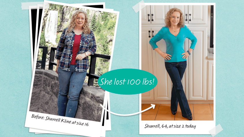 Before and after photos of Sharrell Kline who got carnivore diet results and lost 100 lbs