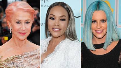Helen Mirren, Vivica A. Fox and Jenny McCarthy all with brightly colored hair. You can get similar color by using a hair color wax