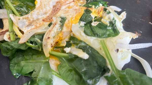 Eggs Spinach and Onion
