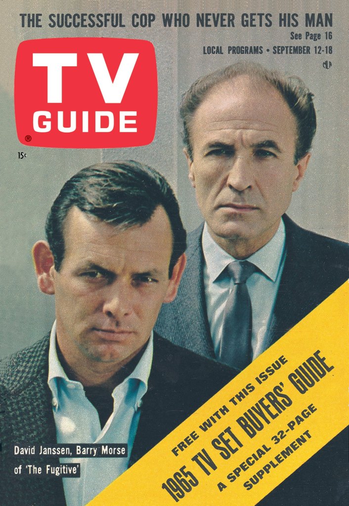THE FUGITIVE, from left: David Janssen, Barry Morse, TV GUIDE cover, September 12-18, 1964.